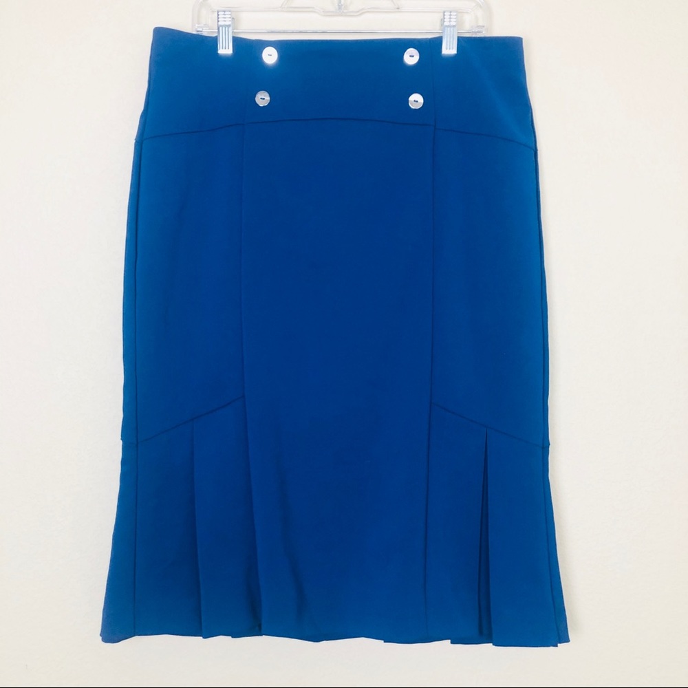 NY&Company pleated royal blue pencil skirt